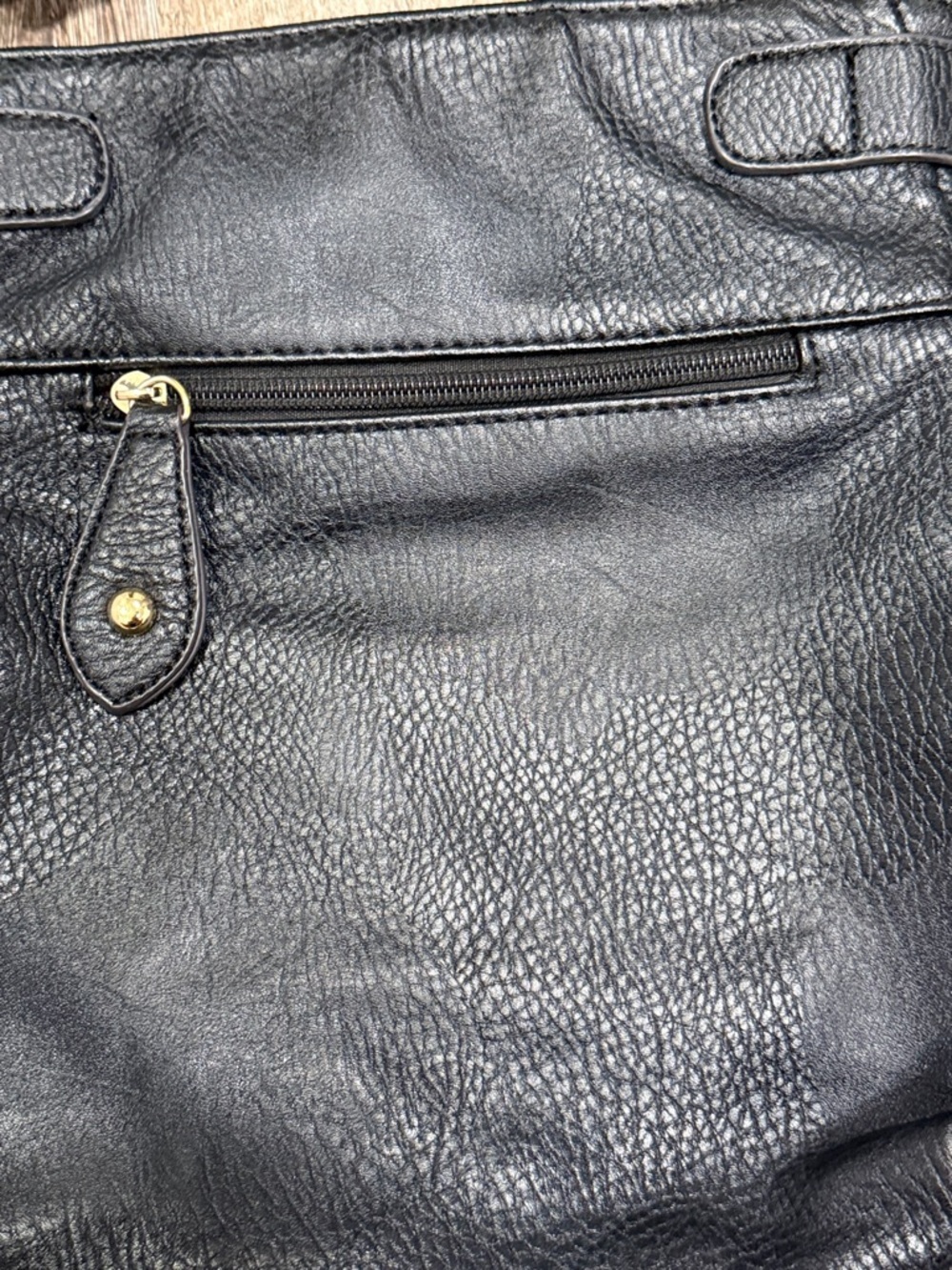 Tory Burch Black Pebbled Leather Crossbody Gold Logo - Picture 7 of 13